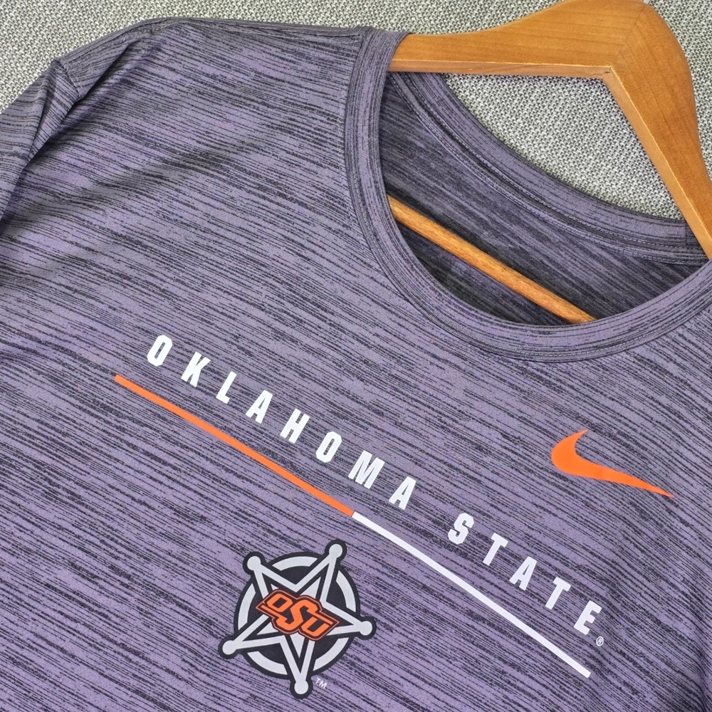 Oklahoma State Cowboys x Nike Mens XXL Gray Space Dye Velocity Dri-Fit Shirt L/S